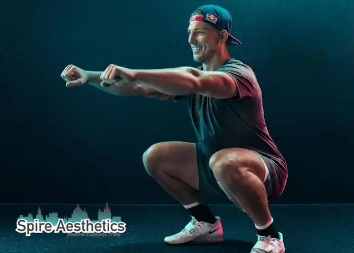 Image of man build leg muscle Blackpool through exercise